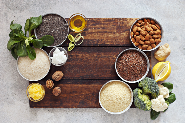 gesunde Samen, Nüsse und pflanzliche Fette