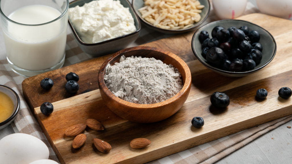 Buchweizen-Pancakes mit Heidelbeeren und Banane